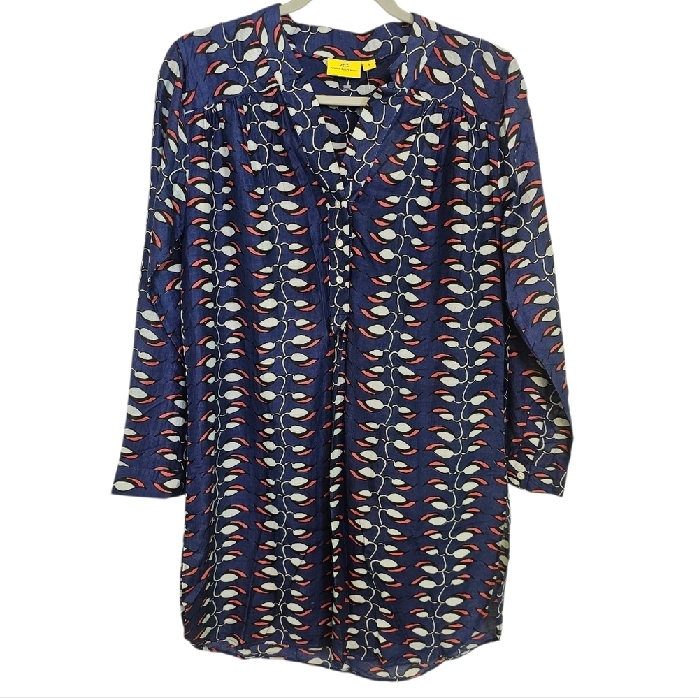 Roberta Roller Rabbit Silk Cotton Printed Tunic Short Floral Dress